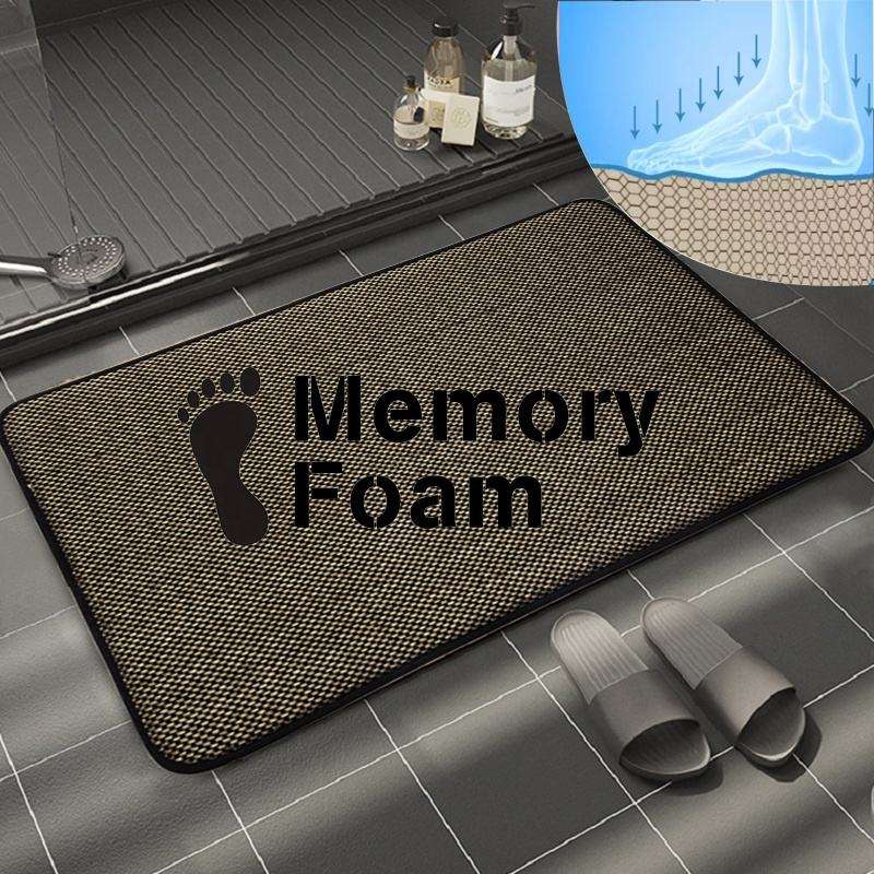 Modern Simple Household Sponge Foot Mat OEM ODM Linen Woven Absorbent Memory Foam Bathroom Floor Mat