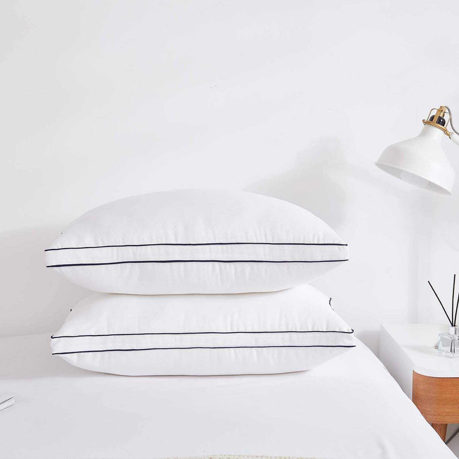 OEM ODM Custom Service in Stock Cooling Bed Pillows White Hotel Quality Soft Sleeping Pillows Support Bulk Wholesale