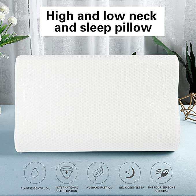 Custom Logo Orthopedic Memory Foam Pillow Breathable Cotton Fabric Neck Support Pillow for Side Back Sleepers