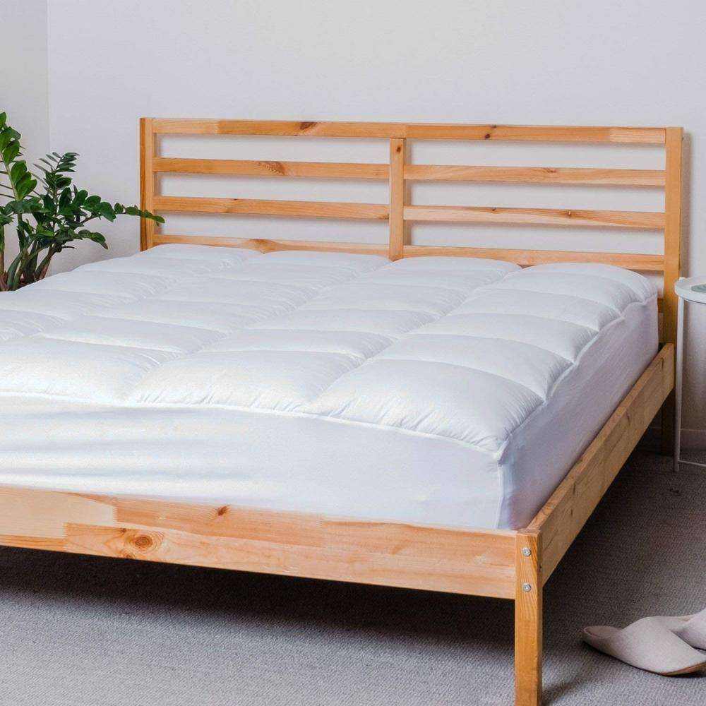 OEM ODM Wholesale 3-4 Inch Gusset Queen Goose Down Mattress Topper Feather Bed Baffled for Bedroom Hotel Home Bulk Order