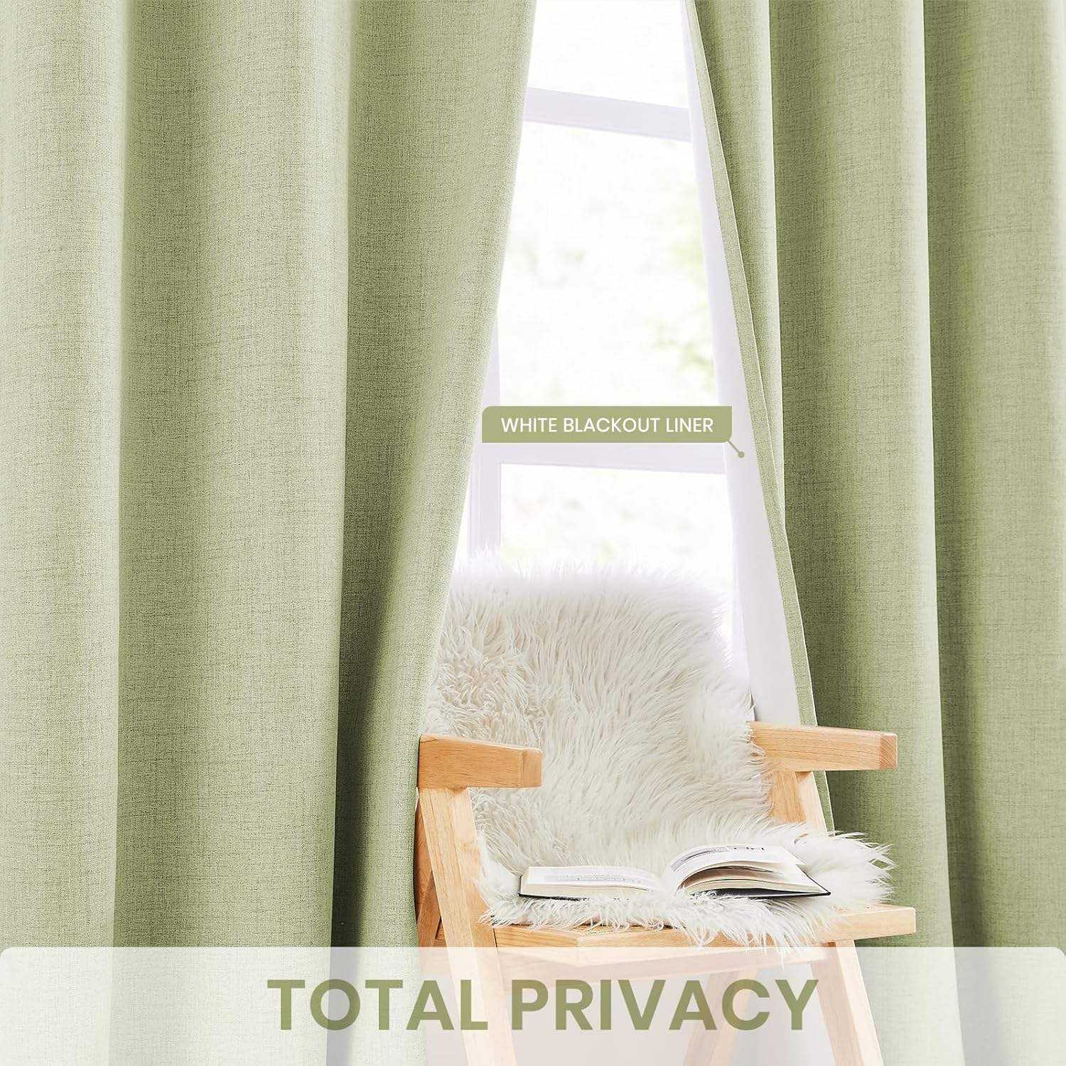 Modern Blackout Window Curtains Linen Texture Thermal Insulated Custom Size For Bedroom Living Room OEM ODM