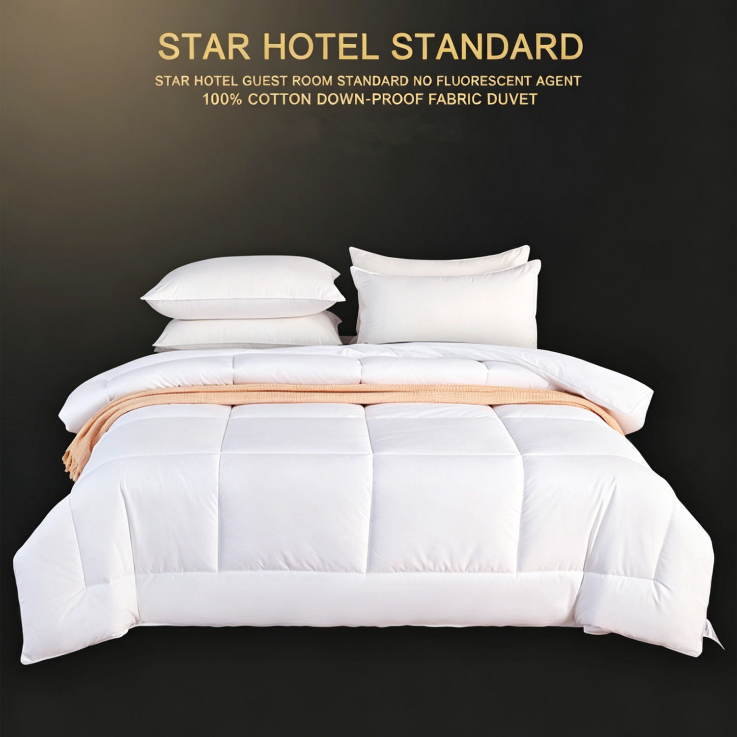 OEM ODM 100% Cotton Hotel Comforter Breathable Warm Solid White All Season Home Hotel Use Solid White All Season
