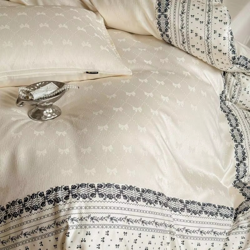 OEM ODM Wholesale All Season Polyester Jacquard Bedding Set 3PCS Soft Skin Friendly Breathable Modern for Home Bedroom