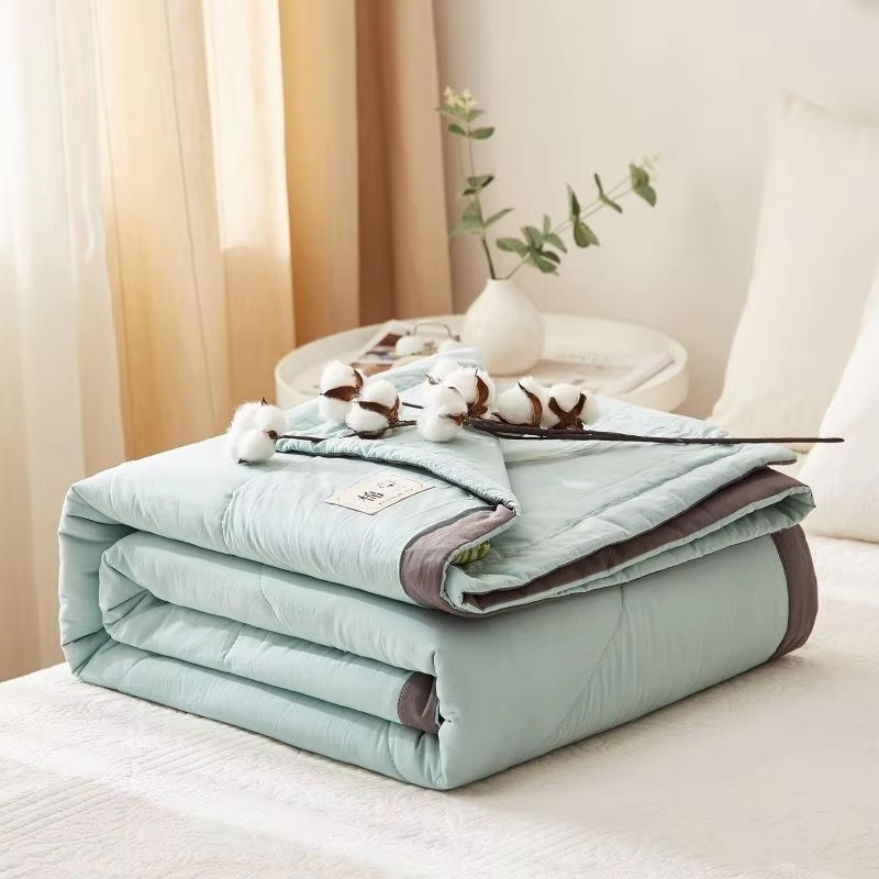 Custom OEM ODM 100% Cotton Summer Cool Quilt Soft Durable Breathable Quilt Suitable for All Home Hotel Use