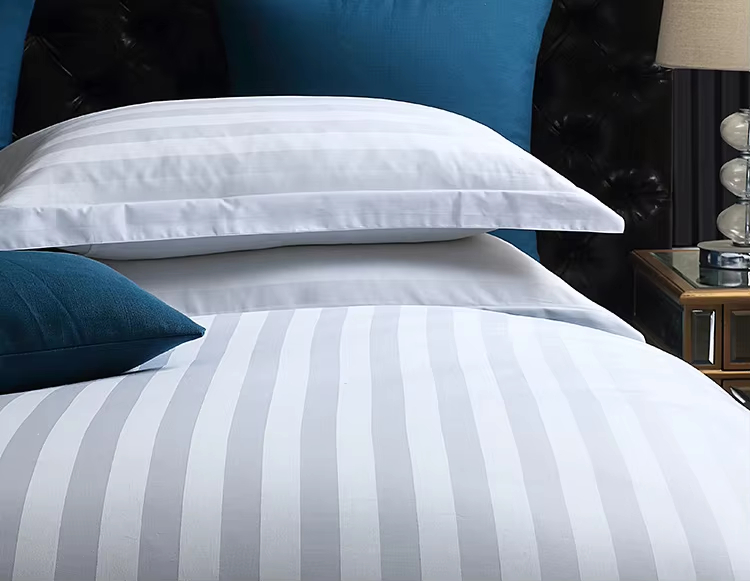 Custom OEM ODM 5 Star Hotel Luxury Bedding Set 100% Cotton High GSM Jacquard Solid Color for Hotel Motel Wholesale