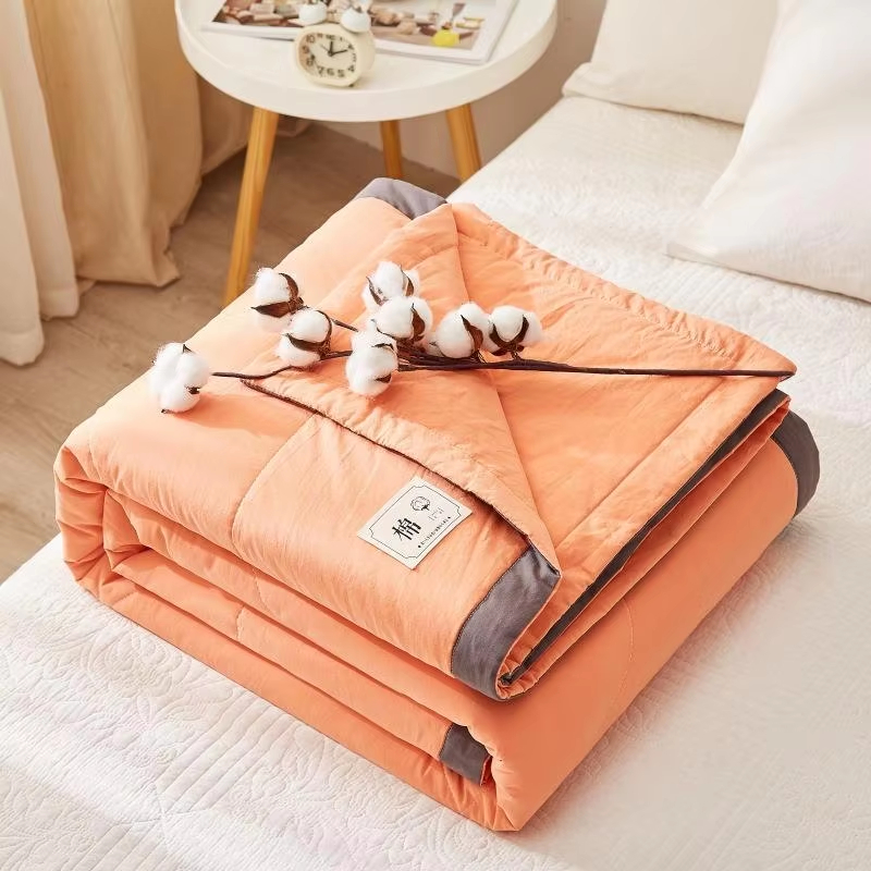 Custom OEM ODM 100% Cotton Summer Cool Quilt Soft Durable Breathable Quilt Suitable for All Home Hotel Use