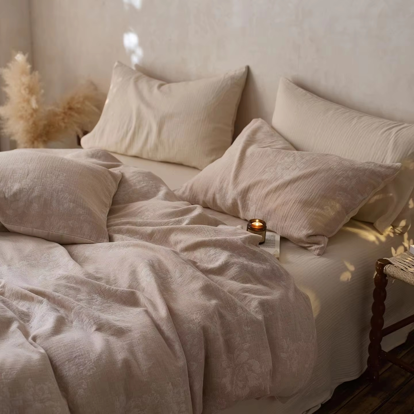 Wholesale Custom OEM ODM Vintage Cotton Touch Lace Bedding Set 3PC Soft Skin Friendly Breathable Durable for Retro Style Bedroom