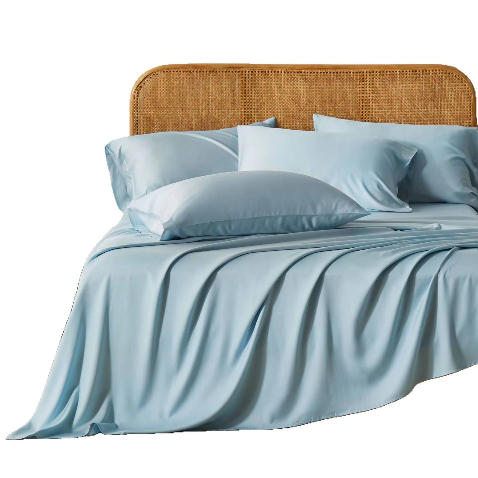 Wholesale Premium 4 Piece Hotel Silky Bedding Set Rayon Derived From Bamboo With 16 Inch Deep Pocket Cooling Sheet Set