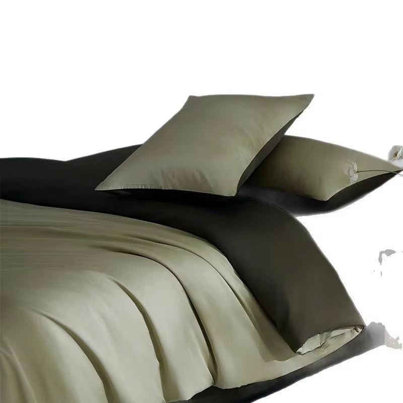 New Arrive Premium 500TC 100% Cotton Bedding Set Mite Proof Silky Soft Luxury Hotel Style Solid Color Bedding Set for Home Use