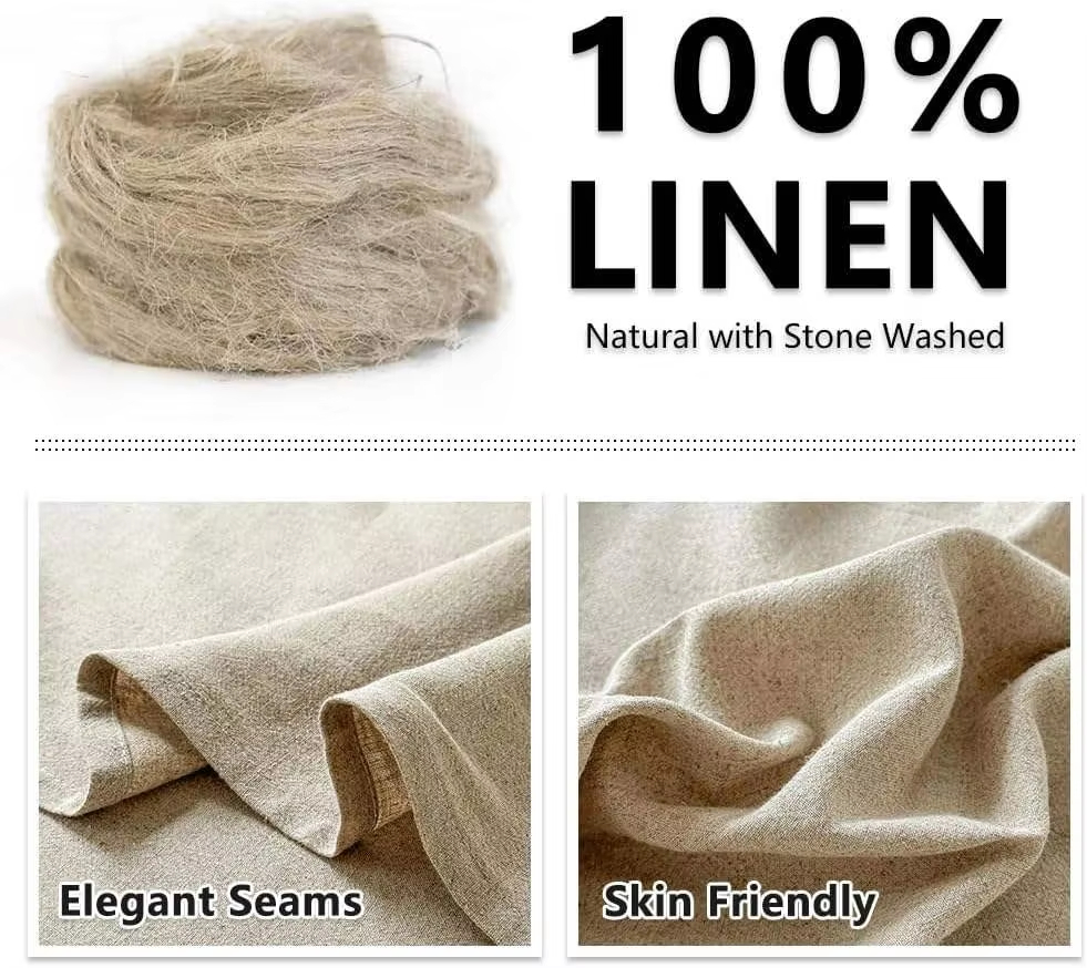 Premium Full Size 4Pcs 100 Pure French Linen Sheet Set Stone Washed Breathable Cooling Skin Friendly Natural Linen Bedding