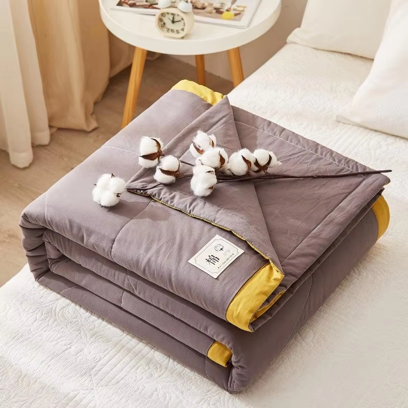 Custom OEM ODM 100% Cotton Summer Cool Quilt Soft Durable Breathable Quilt Suitable for All Home Hotel Use