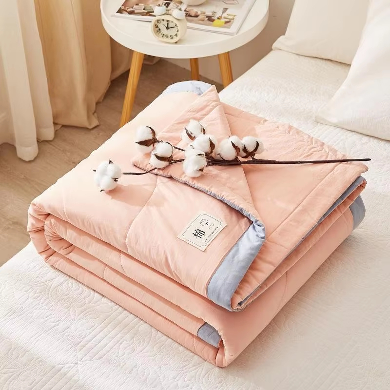 Custom OEM ODM 100% Cotton Summer Cool Quilt Soft Durable Breathable Quilt Suitable for All Home Hotel Use