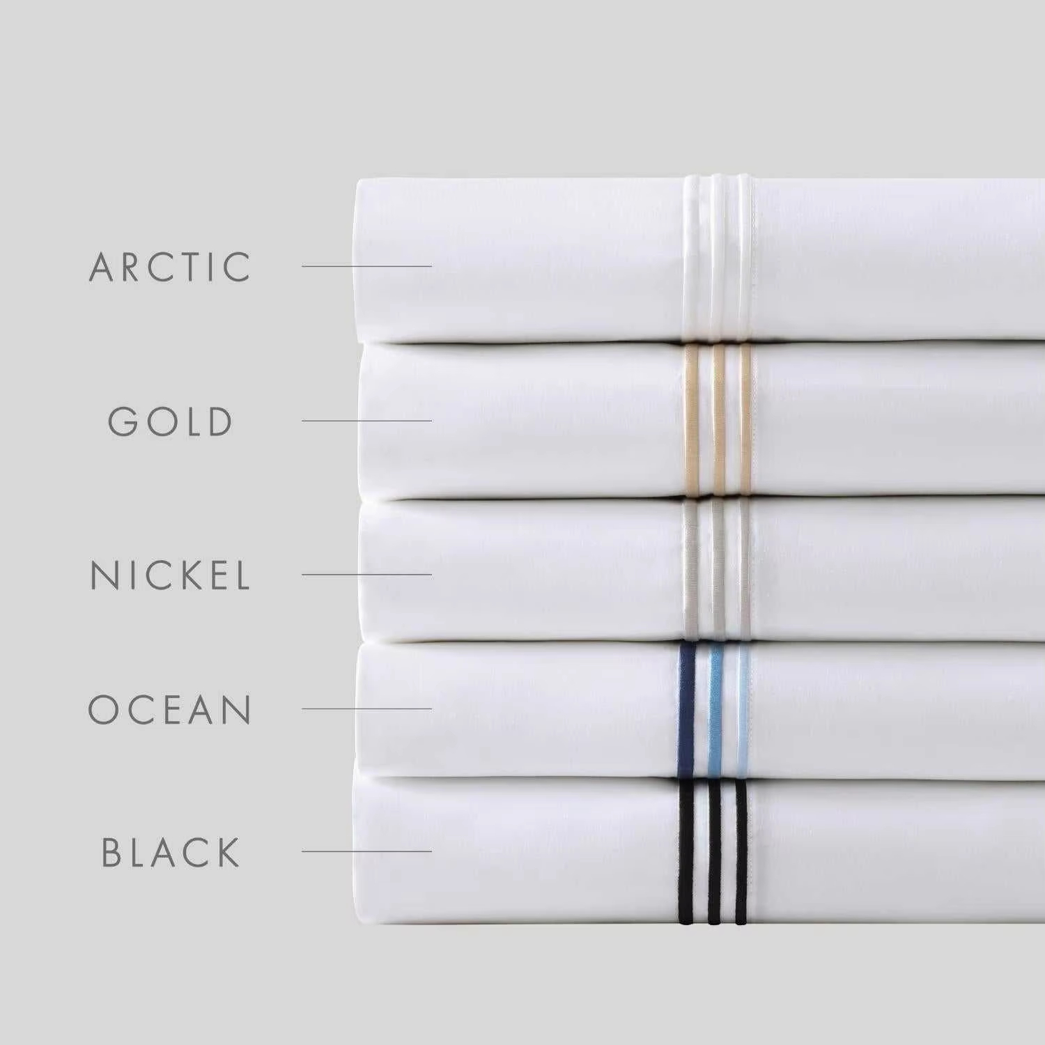 Custom OEM ODM 5 Star Hotel Bedding Set 100% Cotton Embroidery Multi Color Border Solid White Wholesale 5 Star Luxury Use