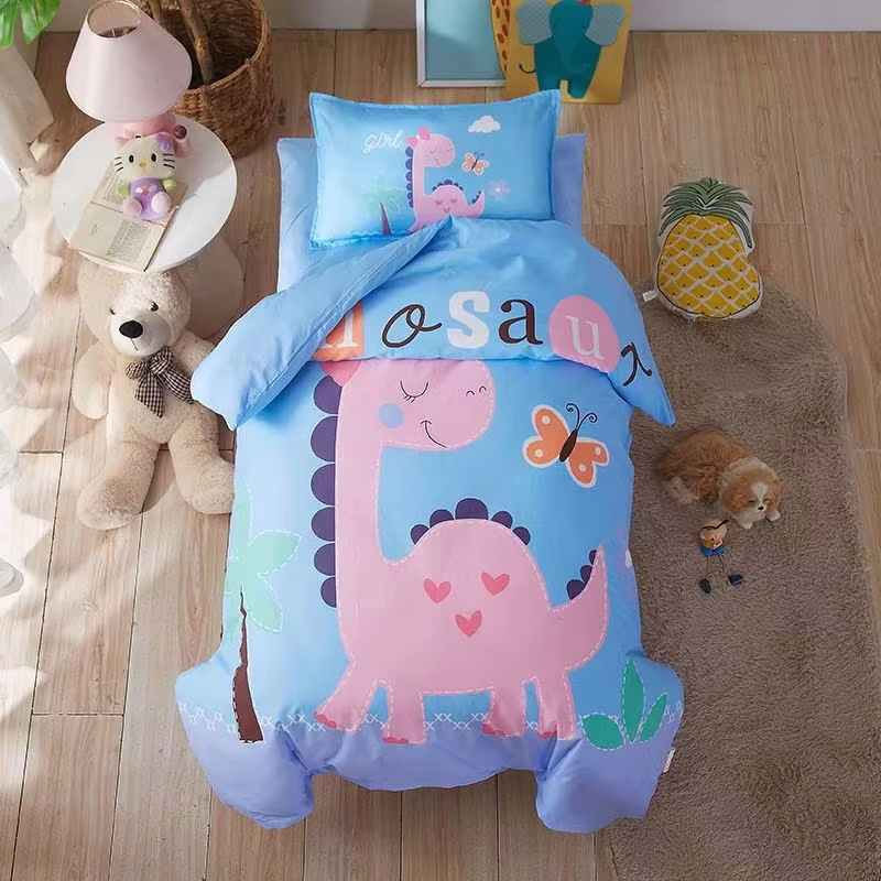 Custom OEM ODM 3PCS Kindergarten Cartoon Bedding Set Soft Skin Friendly Breathable Safe for Kindergarten Children Bedroom