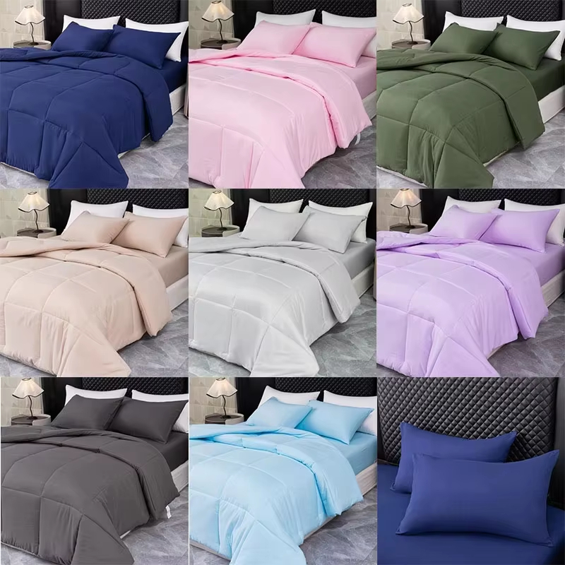 Hot Sale Bedding Bed Duvet 3 Piece Set Wholesale Bed Comforter Set Solid Colors Quilt Sets for All Home Hotel Use Wholesale