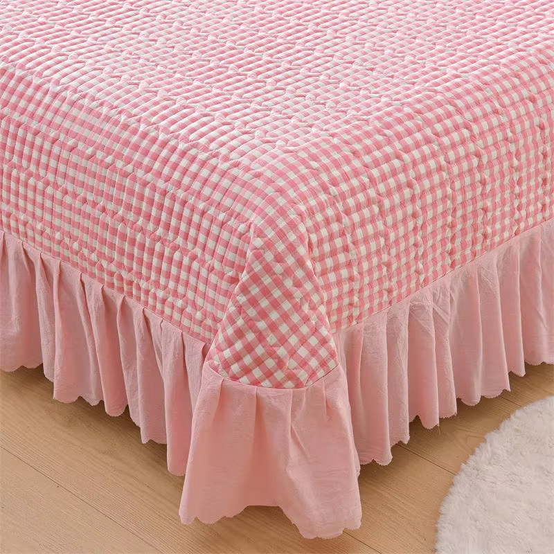 Made of premium washed cotton fabric with high weight process, ultra soft and skin-friendly touch, breathable and moisture-wicking, comfortable for all seasons without stuffiness. Adopts exquisite embroidery craftsmanship with decorative ruffle trim desig
