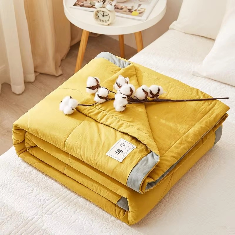 Custom OEM ODM 100% Cotton Summer Cool Quilt Soft Durable Breathable Quilt Suitable for All Home Hotel Use