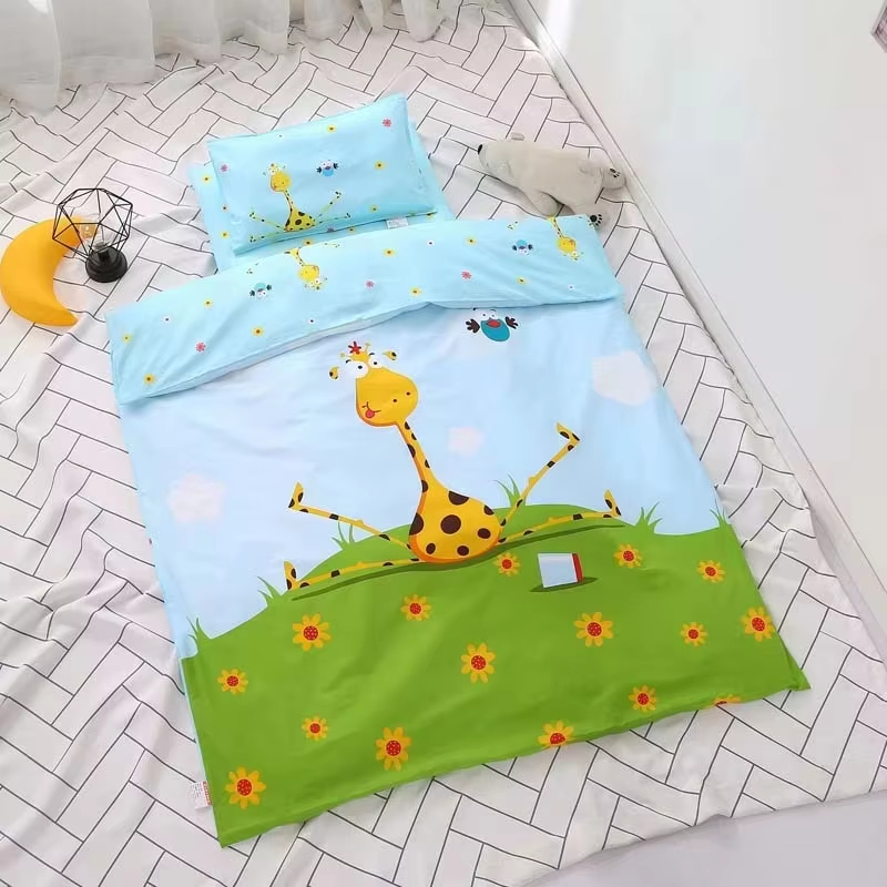 Custom OEM ODM 3PCS Kindergarten Cartoon Bedding Set Soft Skin Friendly Breathable Safe for Kindergarten Children Bedroom