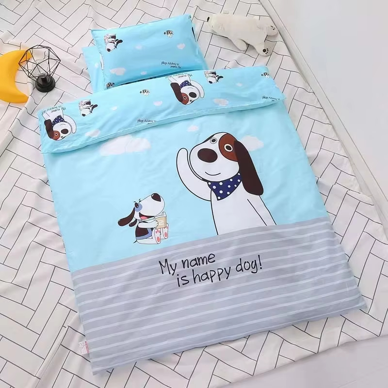 Custom OEM ODM 3PCS Kindergarten Cartoon Bedding Set Soft Skin Friendly Breathable Safe for Kindergarten Children Bedroom