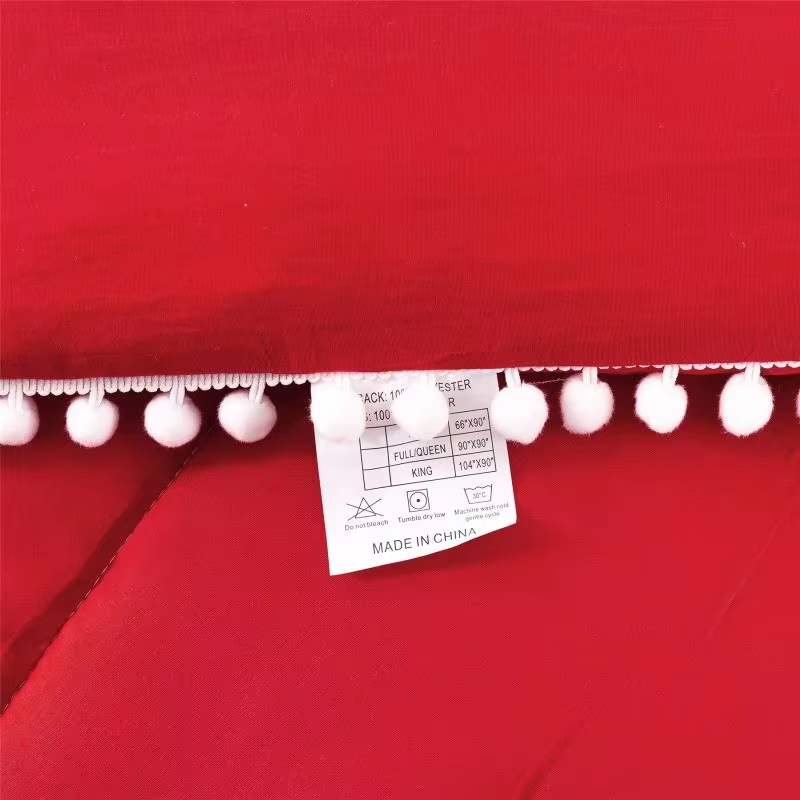 New Arrive All Season Comforter Set OEM ODM With Pom Pom Trim Skin Friendly Breathable Warm for Daily Home Hotel Use