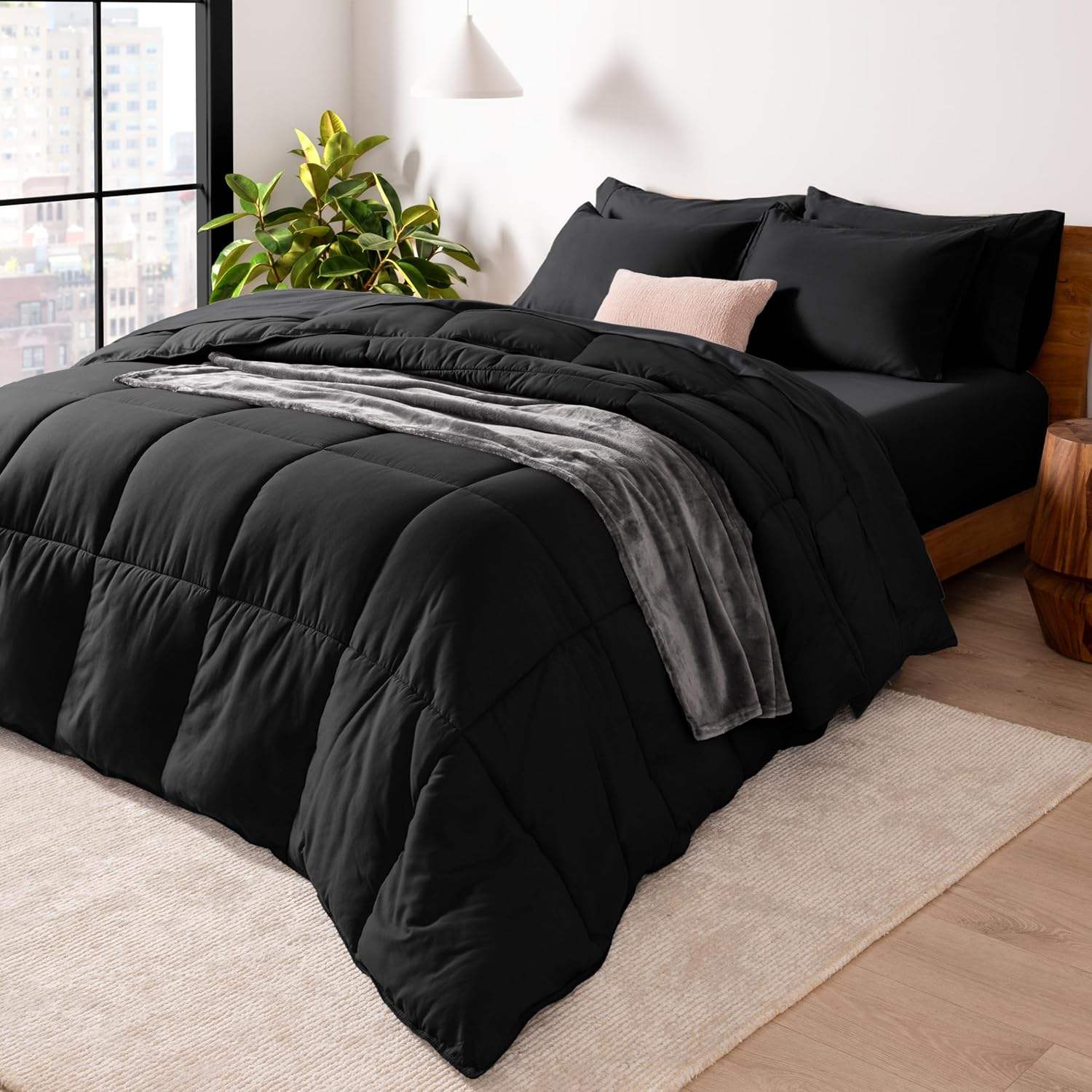 Custom 7 Piece Bed In A Bag Comforter Set Goose Down Alternative Ultra Soft Microfiber All Season for Bedroom Home OEM ODM