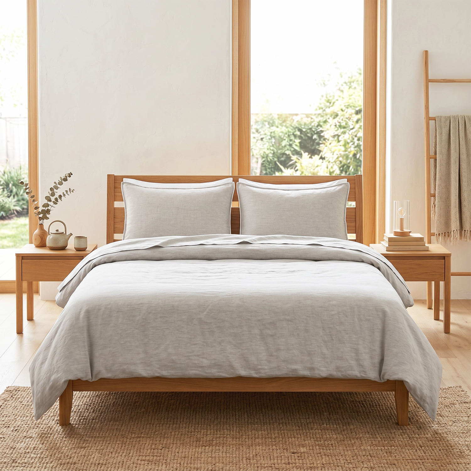 Premium 100 Normandy French Linen Bedding Set Breathable Durable Natural Linen Bed Sheets for Hotel Home Hot Sleepers Use