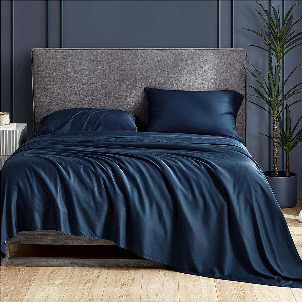 All Season Bamboo Fiber Bed Sheets Set 4PCS OEM ODM Cooling Skin Friendly Breathable for Daily Home Hotel Use