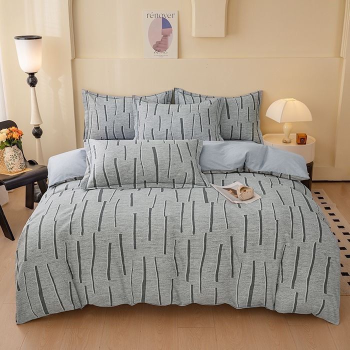 Custom Premium OEM ODM 100% Cotton Print Bedding Set Thickened Durable Breathable 4pcs Set Suitable for Home Hotel Use