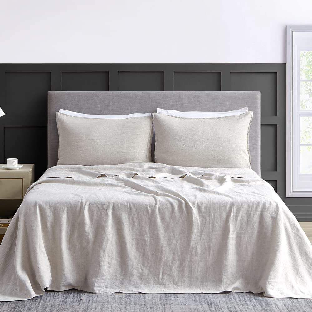 Premium 100 Normandy French Linen Bedding Set Breathable Durable Natural Linen Bed Sheets for Hotel Home Hot Sleepers Use