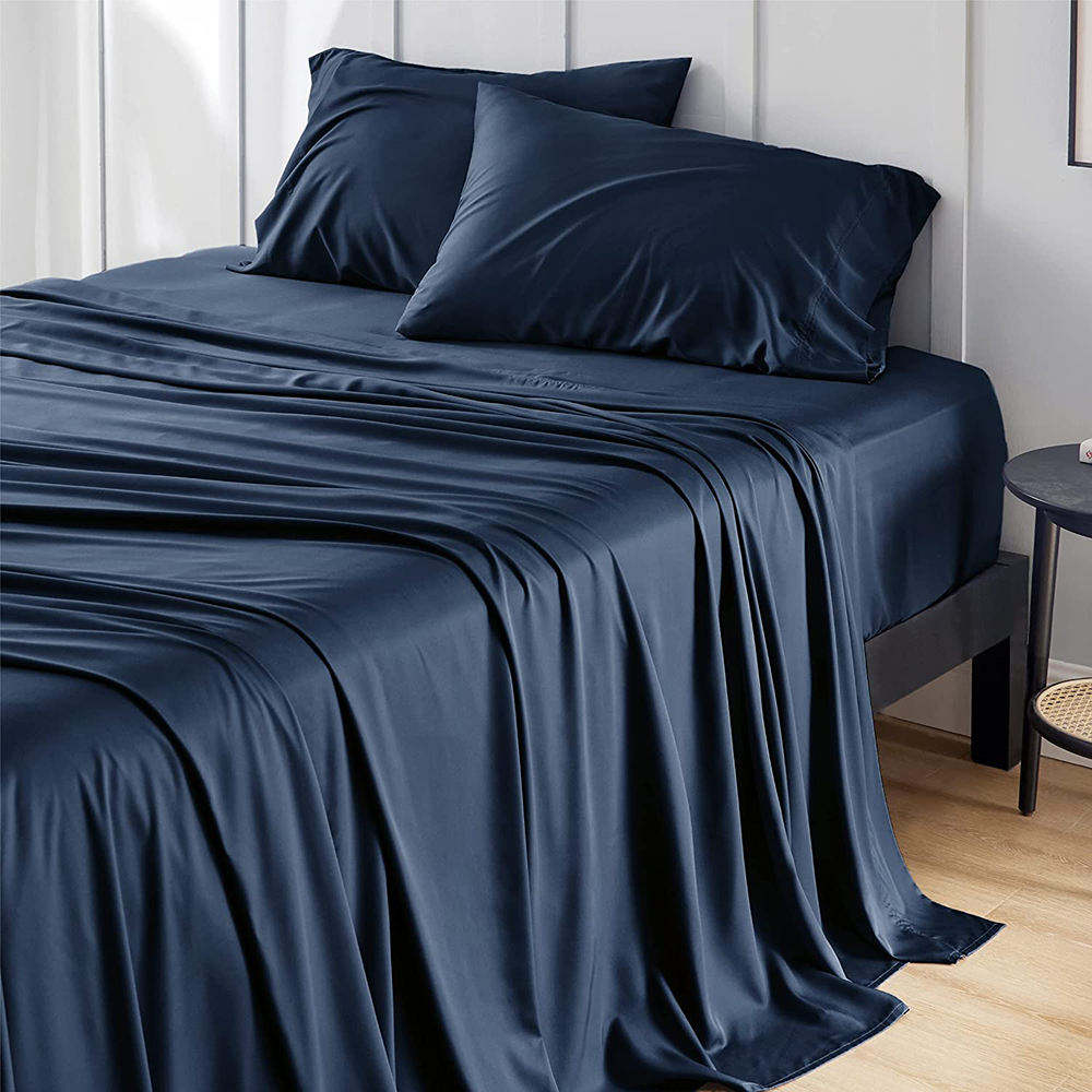 All Season Bamboo Fiber Bed Sheets Set 4PCS OEM ODM Cooling Skin Friendly Breathable for Daily Home Hotel Use