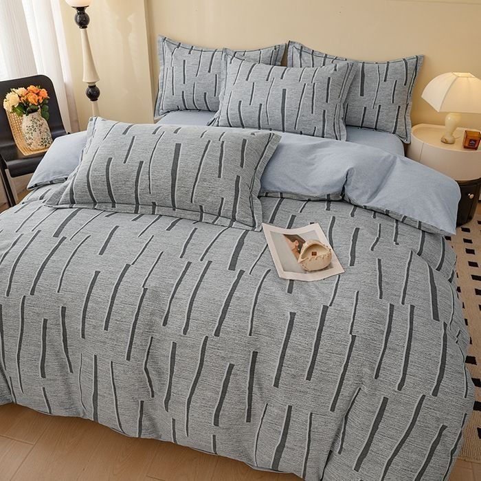 Custom Premium OEM ODM 100% Cotton Print Bedding Set Thickened Durable Breathable 4pcs Set Suitable for Home Hotel Use