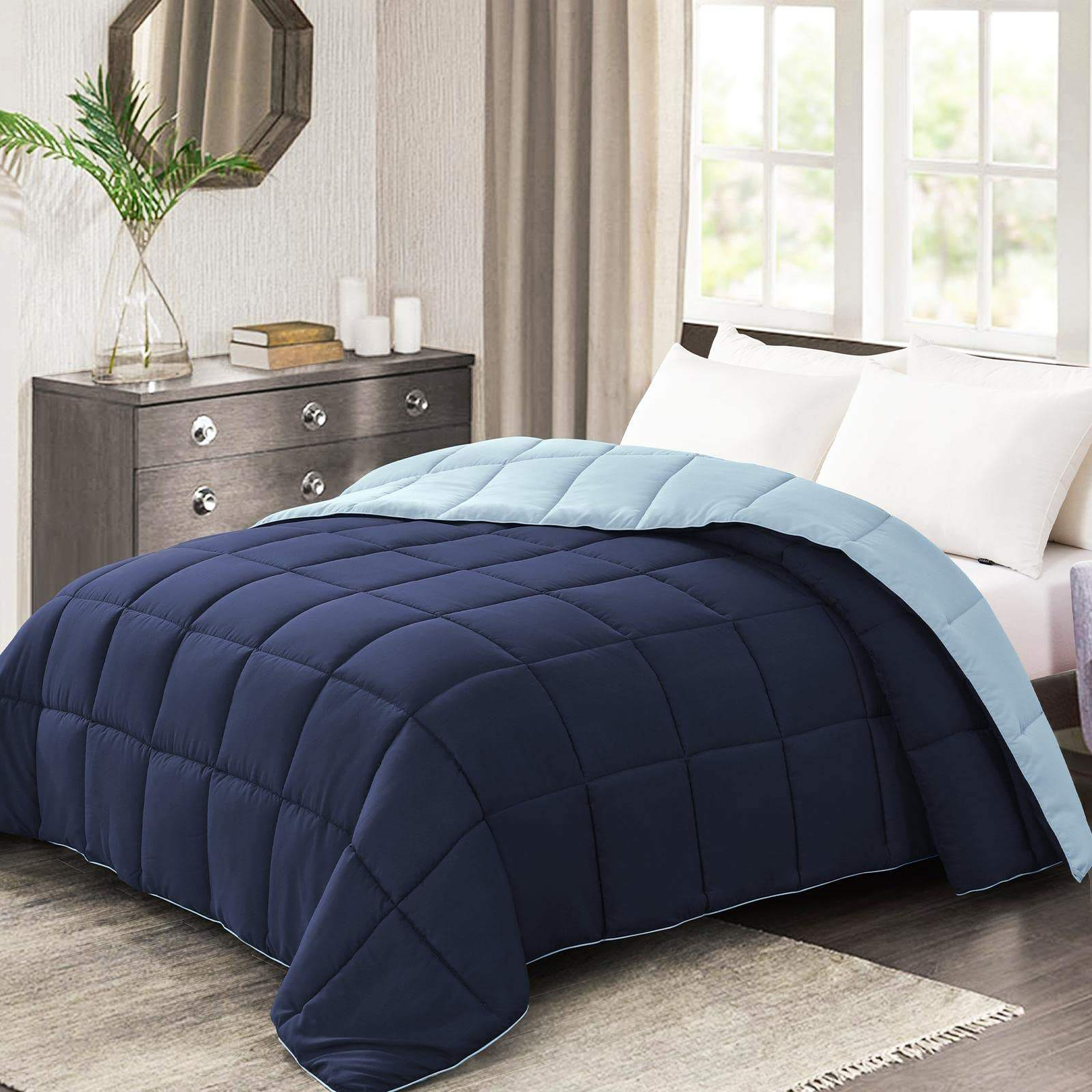 Microfiber Filled Printed Knitted Eco-Friendly Anti-Allergy All-Season Double-Sided Solid Color Quilt for Home Hotel Use OEM ODM