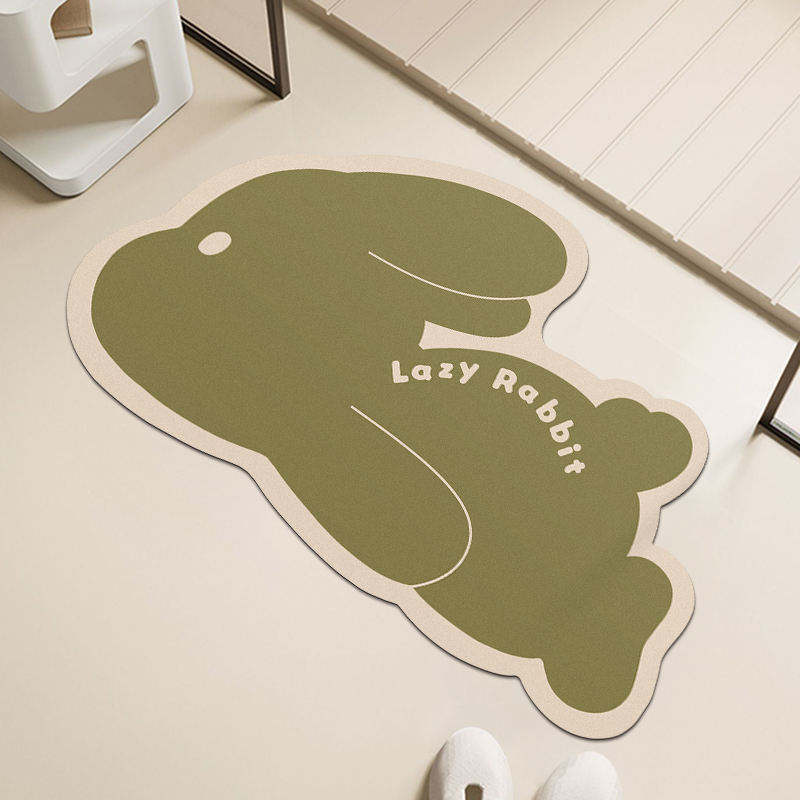 Custom OEM ODM Cute Animal Shape Diatom Mud Bathroom Rug Non Slip Quick Drying Absorbent Bath Mat for Home Entrance