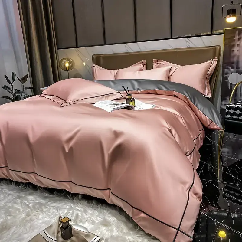 Custom OEM ODM 5 Star Hotel 100% Cotton Bedding Set With Embroidered Trim Skin Friendly Durable for Hotel Homestay Bedroom