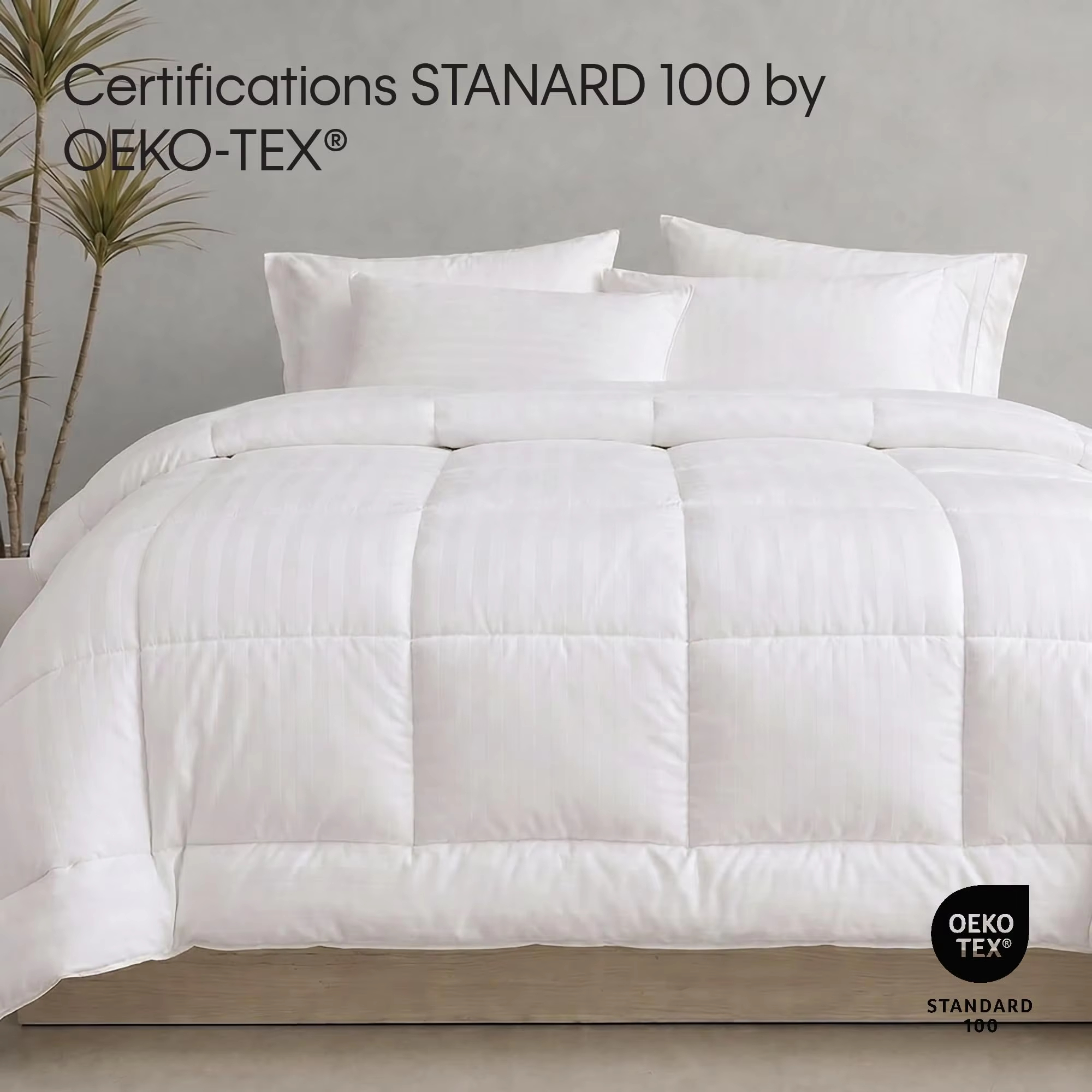 All Season Hotel Grade Duvet Insert Striped Bedding for Twin Queen King Bed Alternative Comforter for Household Bedroom