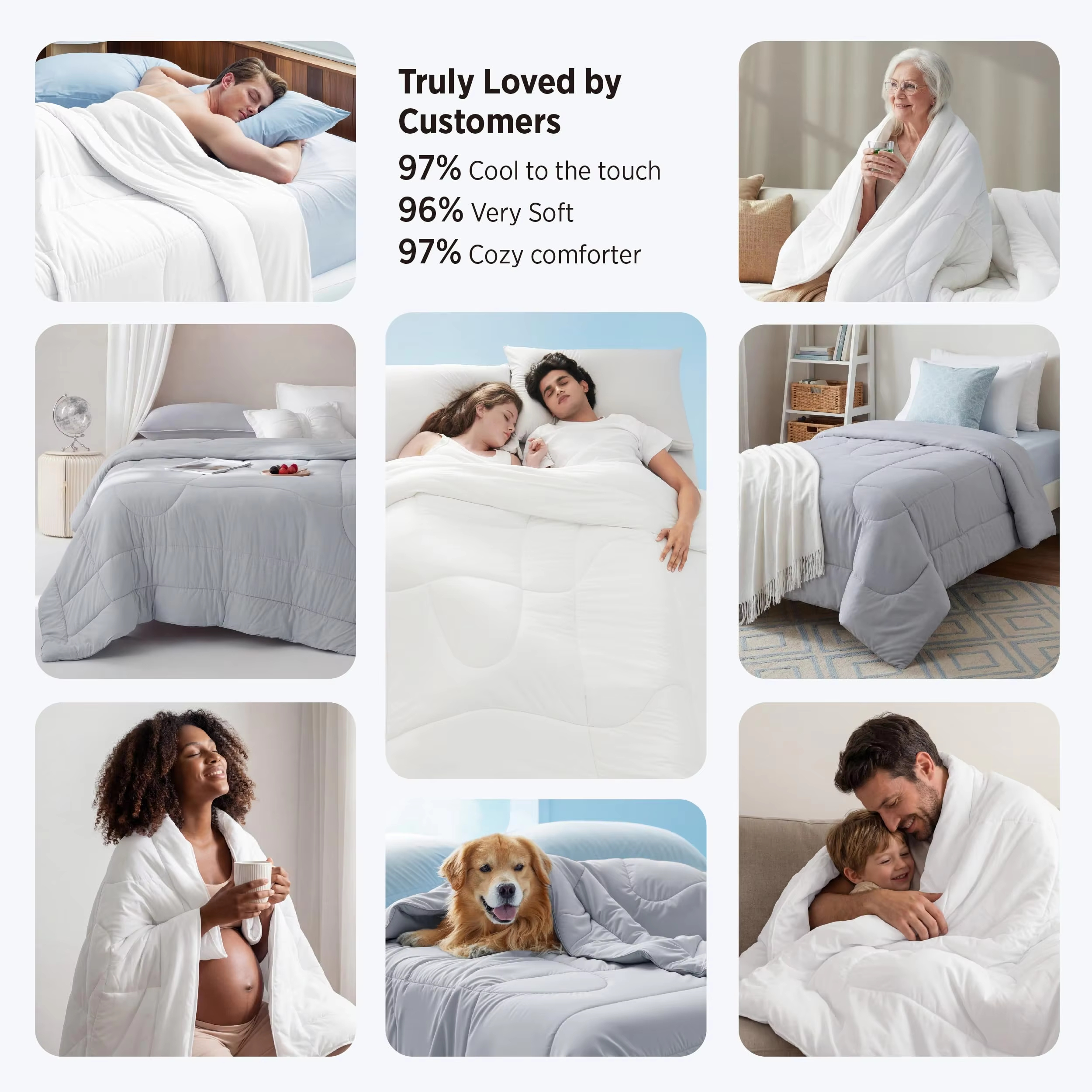 Wholesale Double-Sided Cooling Comforter Queen Size Lightweight Summer Quilt Breathable Bedding Blanket for Hot Sleepers