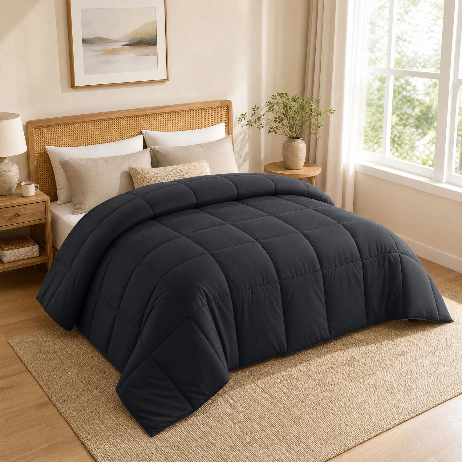 High Quality Polyester Comforter Duvet Insert Quilted Comforters All Season Gentle Soft Modern Machine Washable for Hotel Home