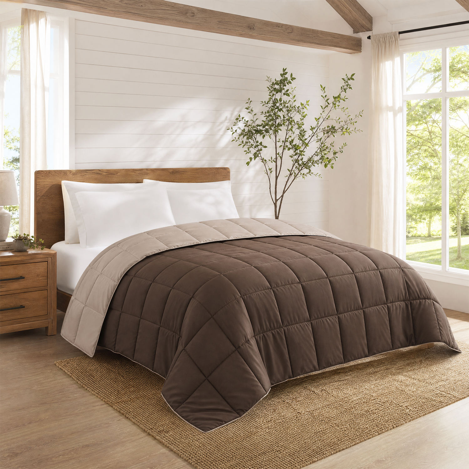 Microfiber Filled Printed Knitted Eco-Friendly Anti-Allergy All-Season Double-Sided Solid Color Quilt for Home Hotel Use OEM ODM