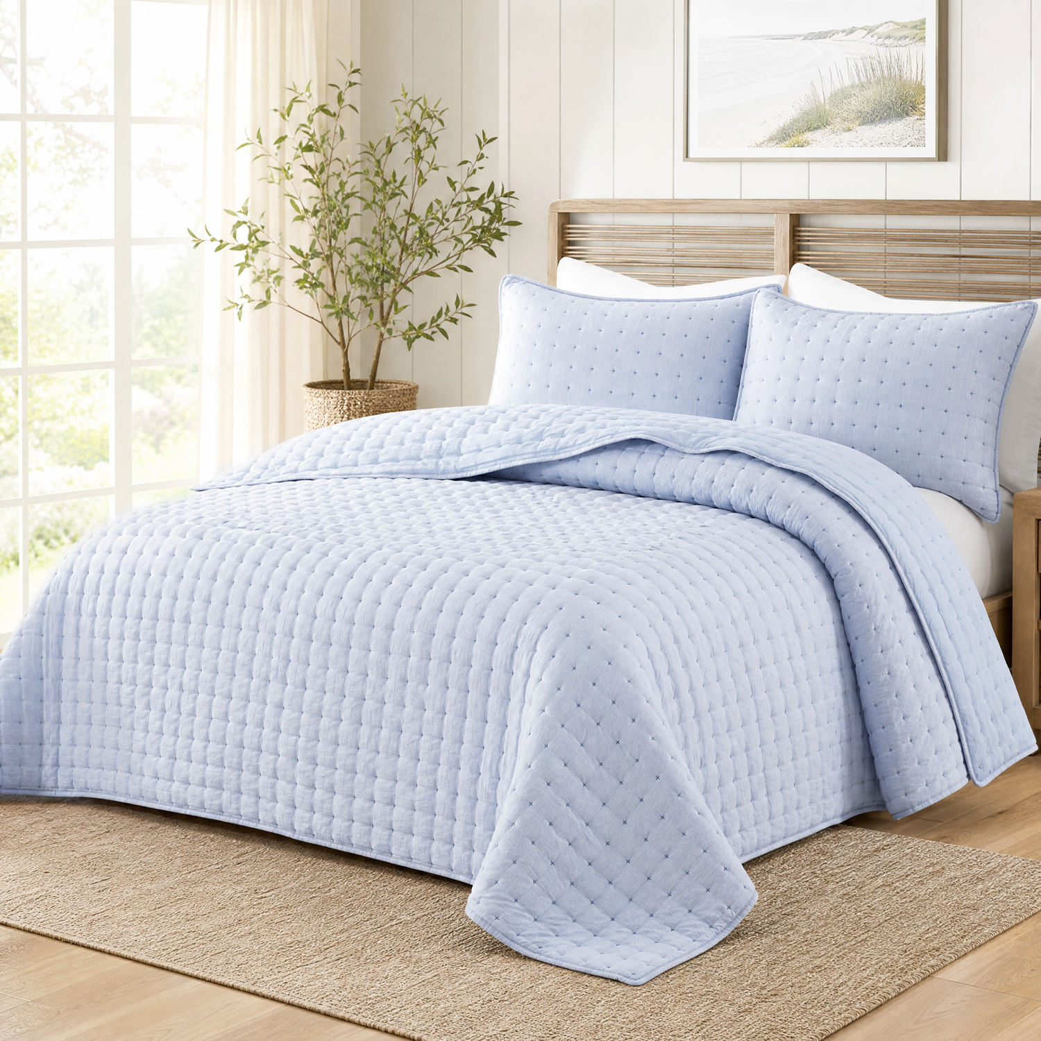 Factory Sales 100% Polyester Embroidery Quilt Set Cloud Soft Anti Pilling Coverlet All Season Bedding Set for Home Hotel OEM ODM