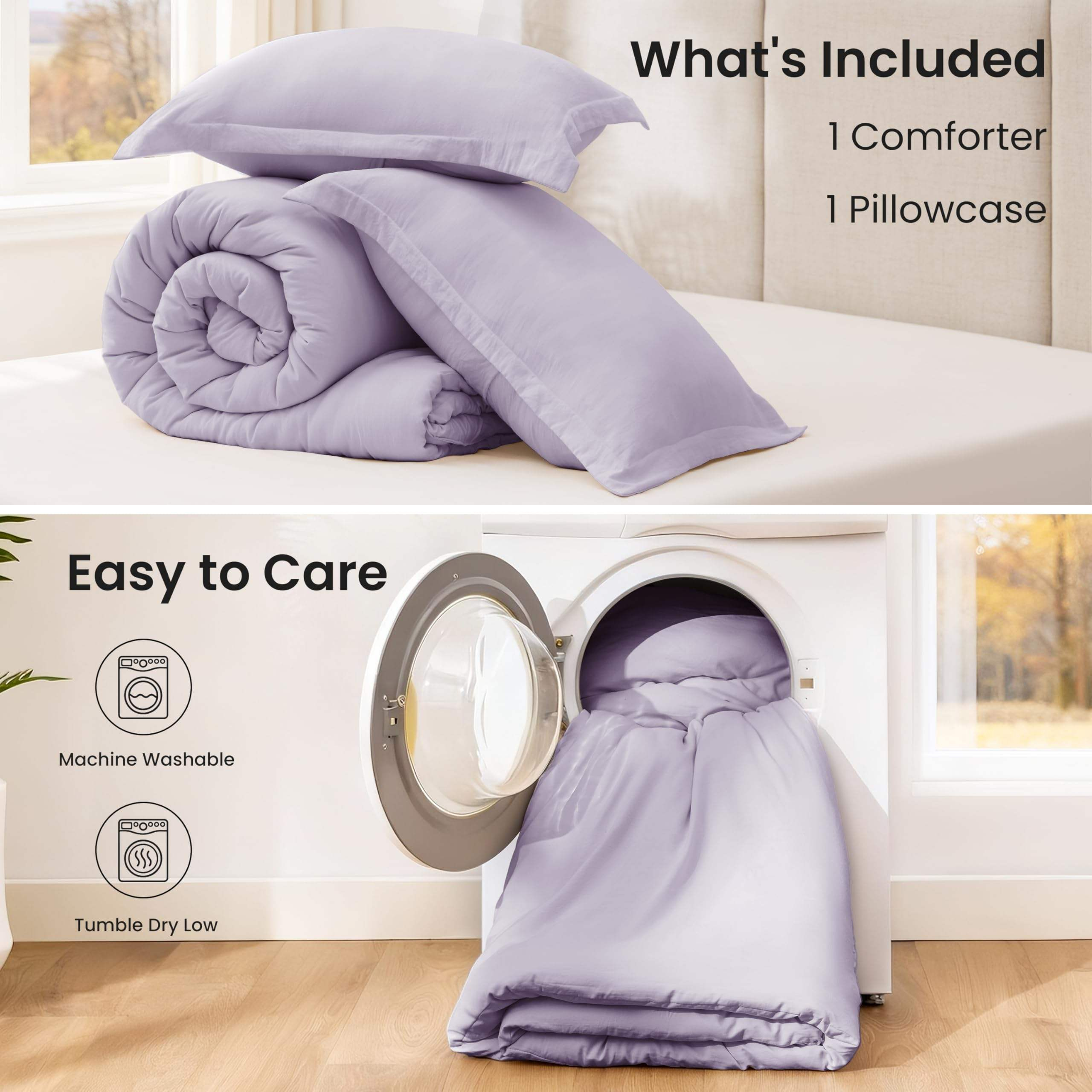 Wholesale Solid Color Polyester Quilted Comforter 3 Piece Set Washed Friendly Breathable All Season Bedding With 2 Pillowcases