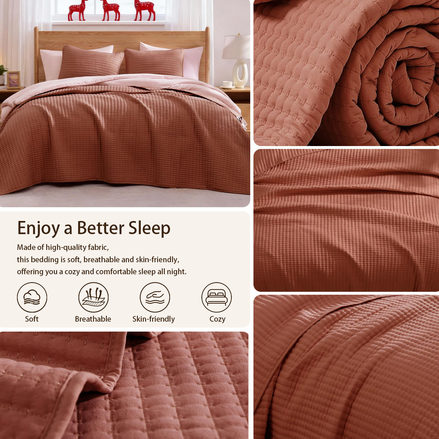 Hot Sale Factory Direct Quilt Sets Solid Color 100% Polyester Comfort Spaces All Season Lightweight Coverlet Bedspread Bedding