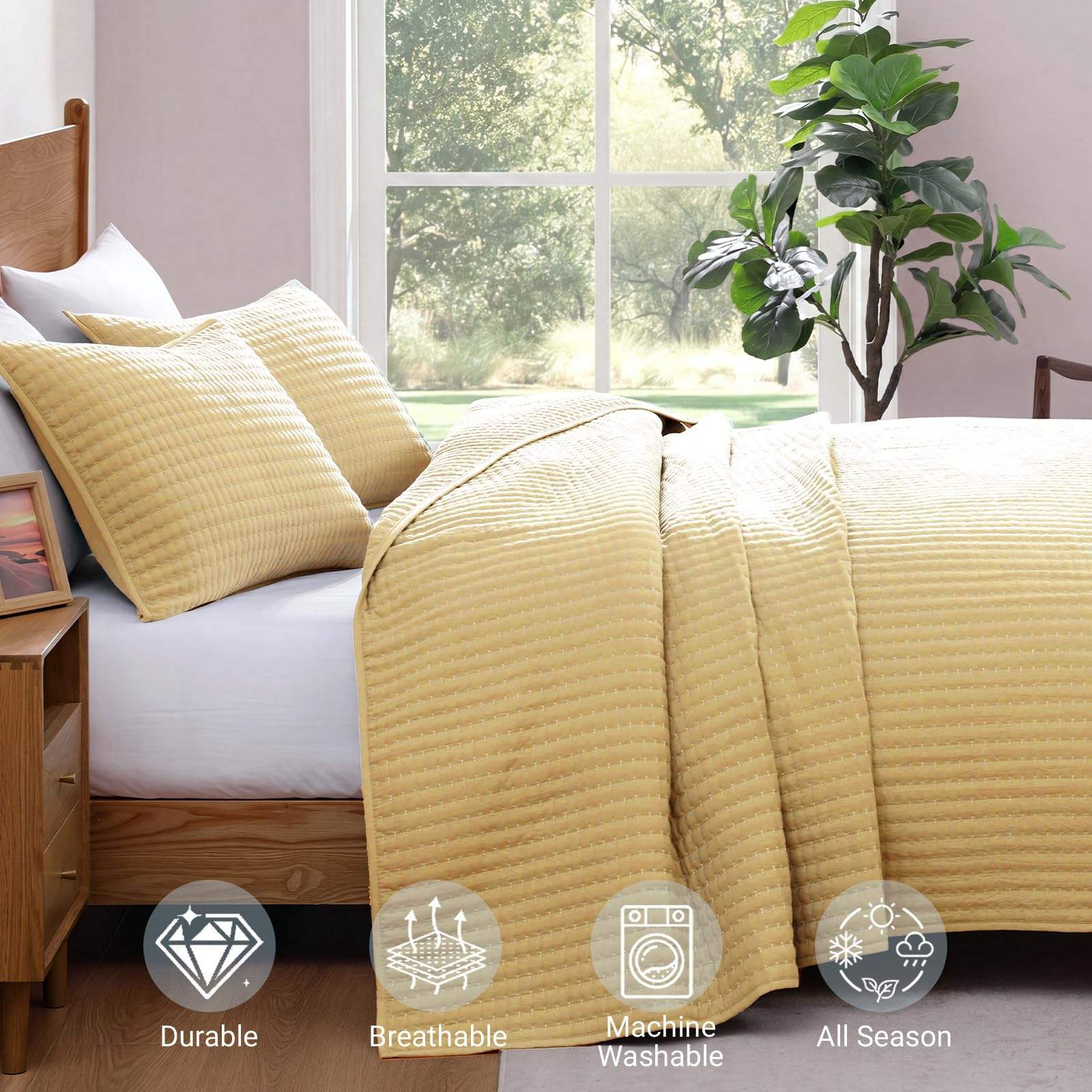 Hot Sale Factory Direct Quilt Sets Solid Color 100% Polyester Comfort Spaces All Season Lightweight Coverlet Bedspread Bedding