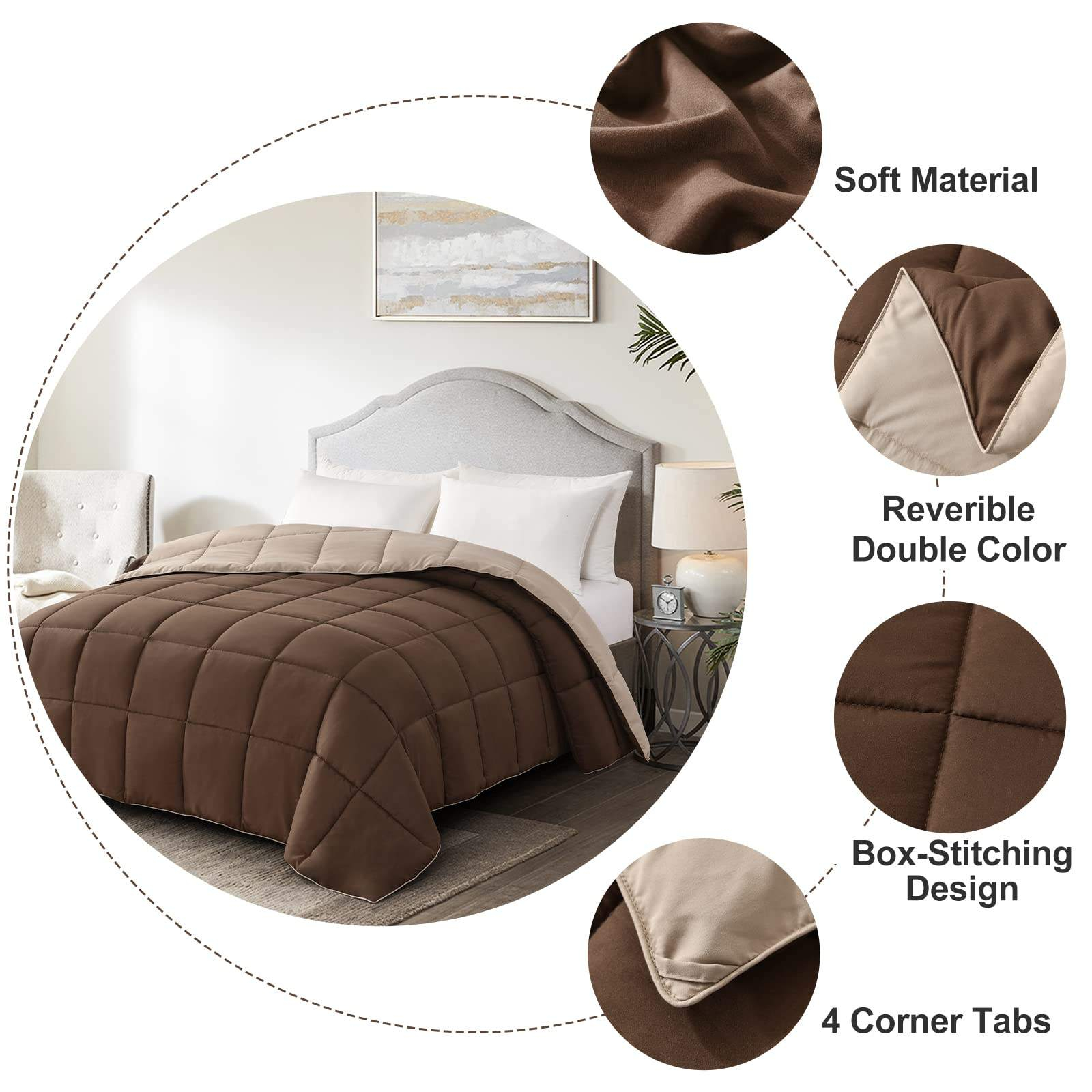 Microfiber Filled Printed Knitted Eco-Friendly Anti-Allergy All-Season Double-Sided Solid Color Quilt for Home Hotel Use OEM ODM