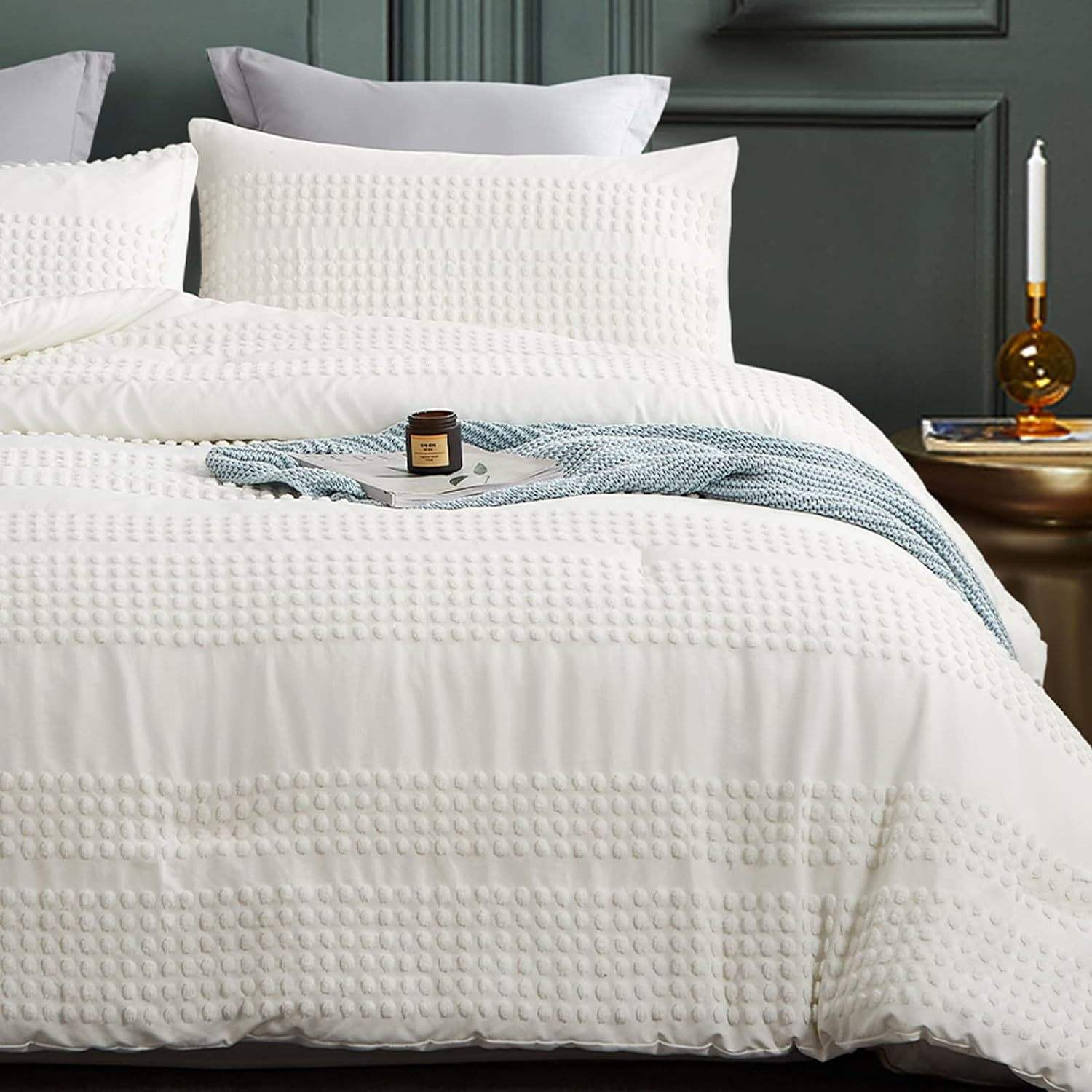Factory Stock Boho Textured Tufted Comforter 3PCS Set Duvet Bed in a Bag Set Design Soft Breathable Fluffy Bedding Set OEM ODM