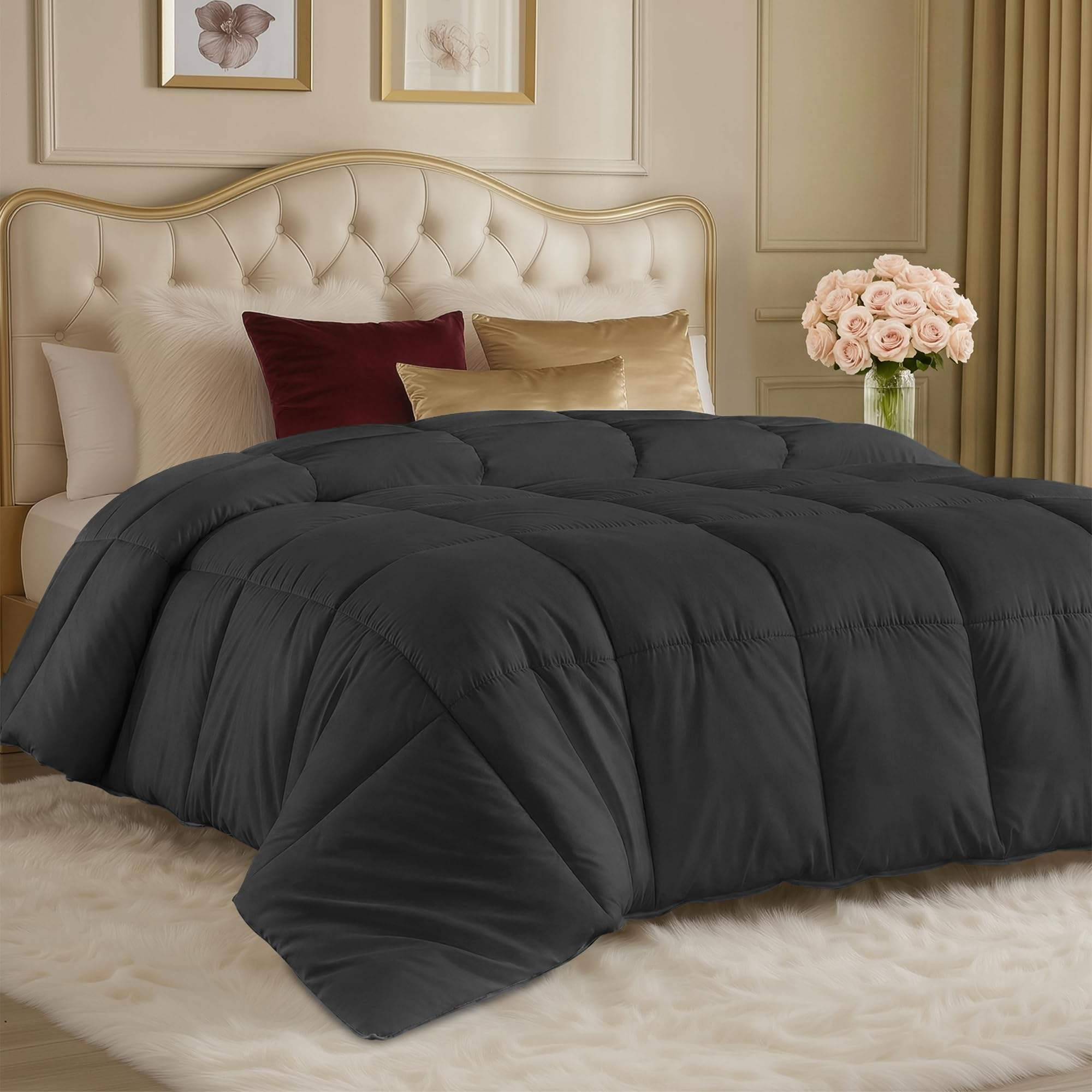 High Quality Polyester Comforter Duvet Insert Quilted Comforters All Season Gentle Soft Modern Machine Washable for Hotel Home