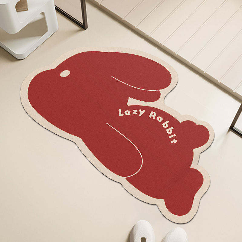 Custom OEM ODM Cute Animal Shape Diatom Mud Bathroom Rug Non Slip Quick Drying Absorbent Bath Mat for Home Entrance