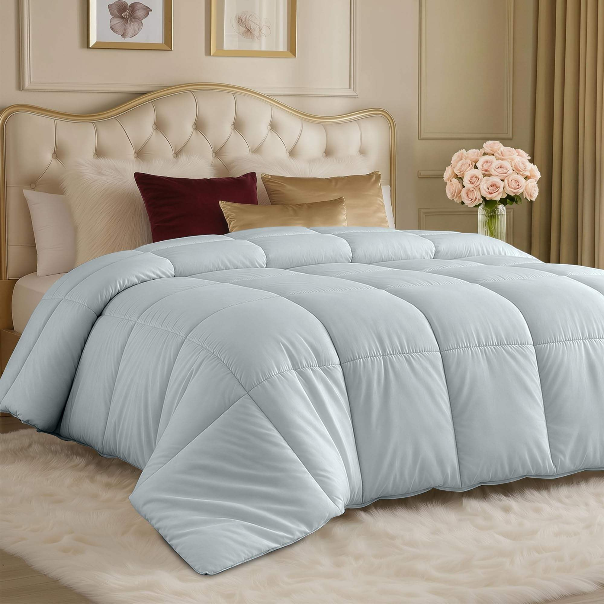 High Quality Polyester Comforter Duvet Insert Quilted Comforters All Season Gentle Soft Modern Machine Washable for Hotel Home