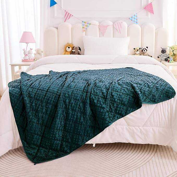 Custom Minky Cotton Weighted Blanket 10lbs 40x60inch Sensory Calming for Bedroom Nursery Home Travel OEM ODM Service