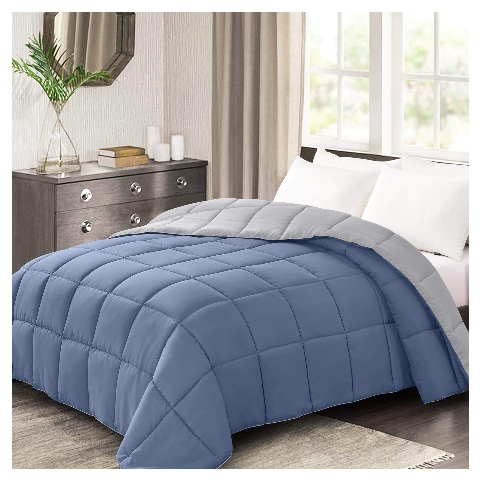 Microfiber Filled Printed Knitted Eco-Friendly Anti-Allergy All-Season Double-Sided Solid Color Quilt for Home Hotel Use OEM ODM