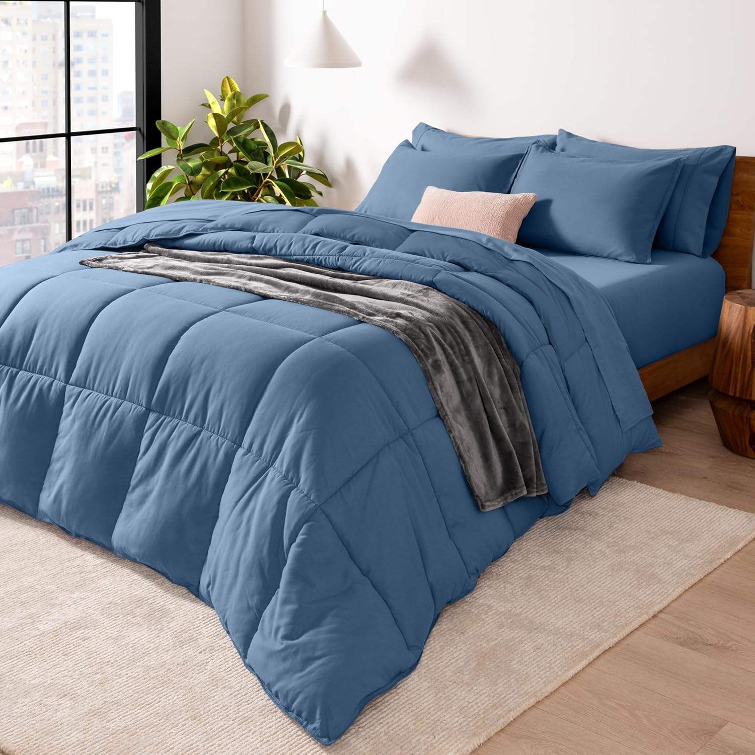 Custom 7 Piece Bed In A Bag Comforter Set Goose Down Alternative Ultra Soft Microfiber All Season for Bedroom Home OEM ODM
